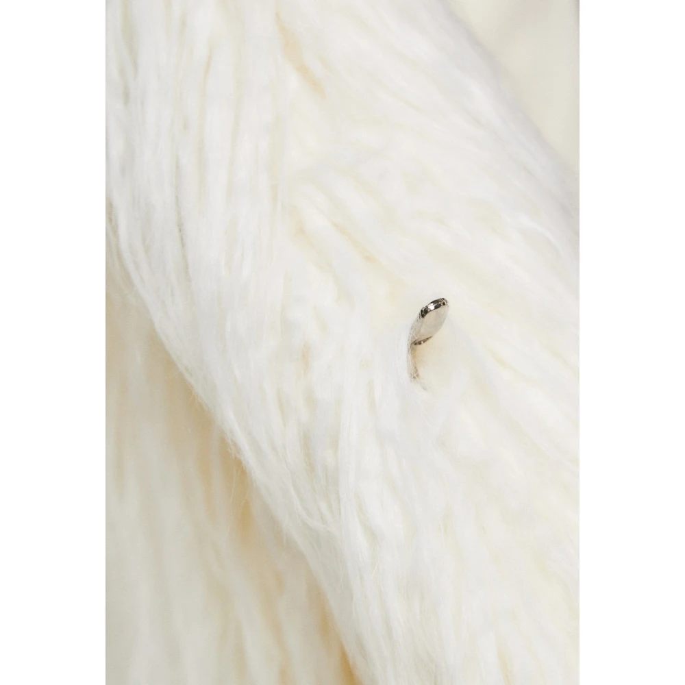 Cesare Gaspari Winter Warme Nep Bontjas Wit White Dames