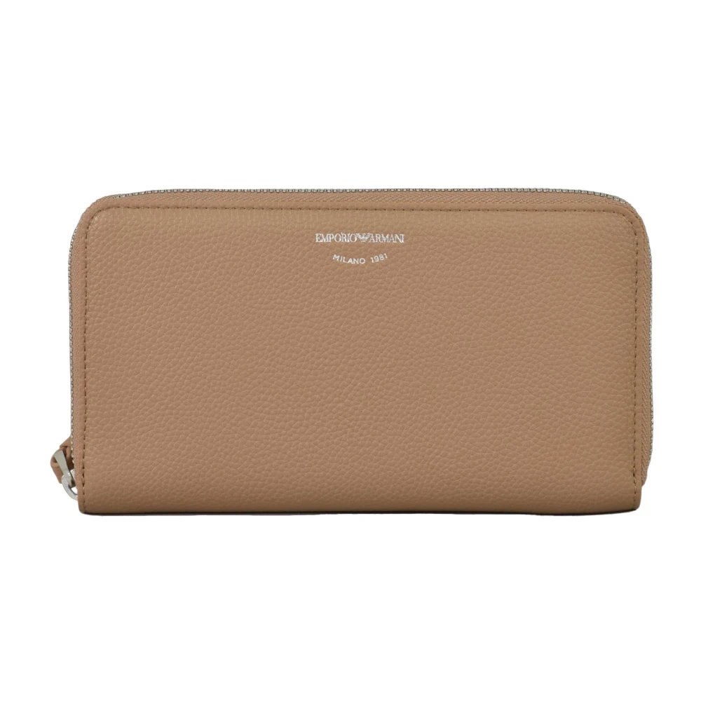 Emporio Armani Leren Portemonnee Brown Dames