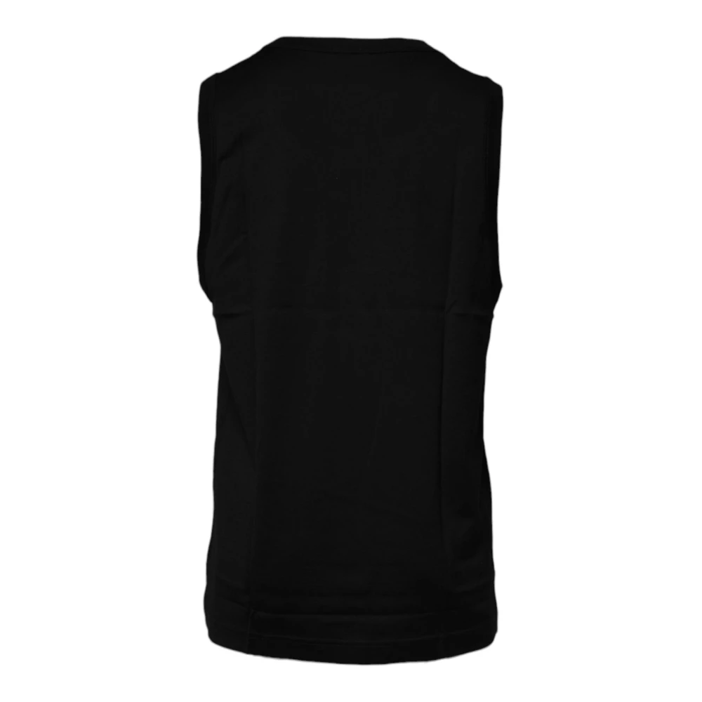 Dolce & Gabbana Zwarte Mouwloze Katoenen Ronde Hals Tank Black Heren