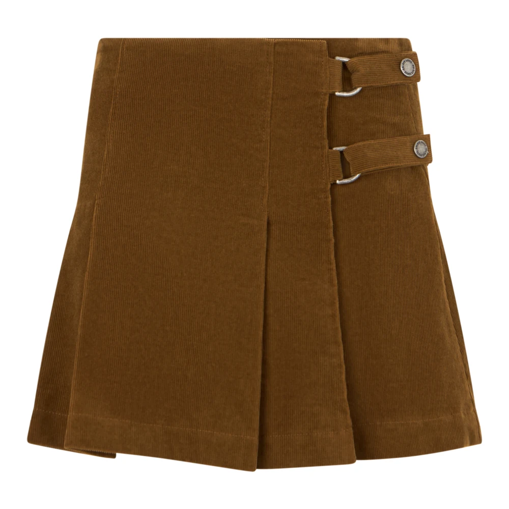 Golden Goose , Short Skirts, Female, Brown, Xs, Pleated Corduroy Skirt - Image 3