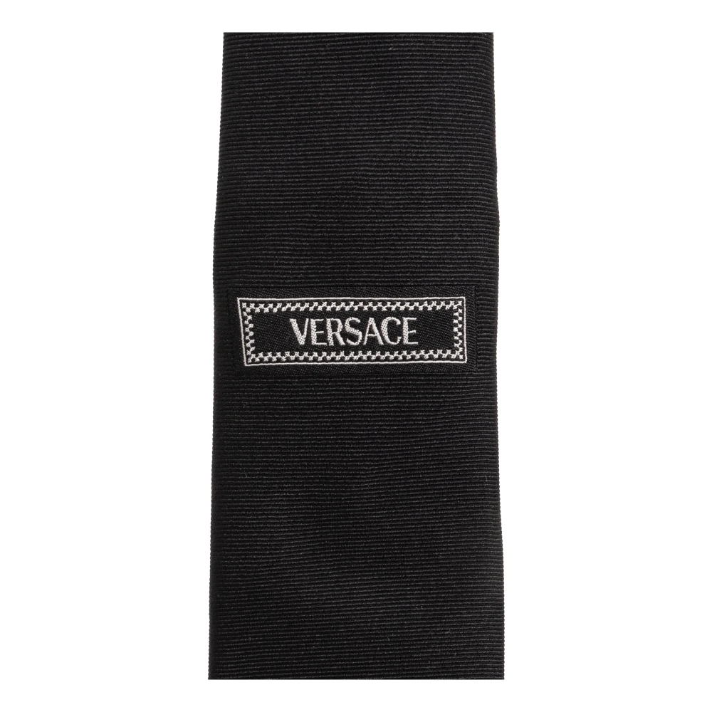 Versace Zijden stropdas Black Heren