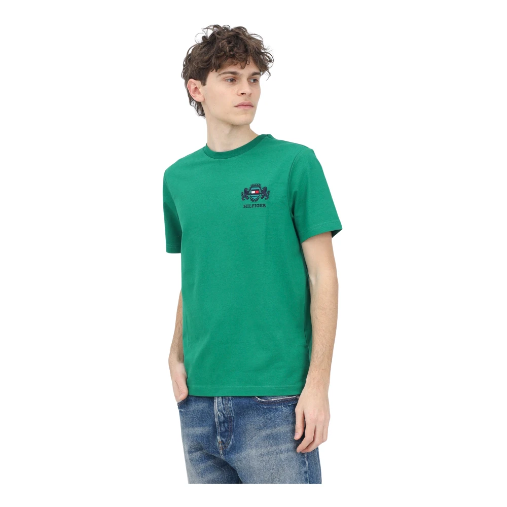 Tommy Hilfiger Groene T-shirt met Logodetail Green Heren