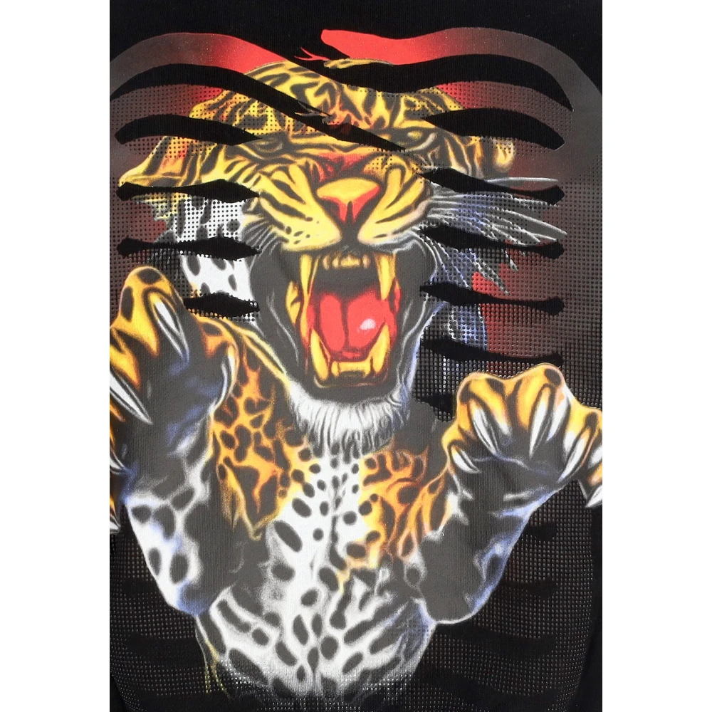 Propaganda Zwarte Croptop Hoodie met Ribbels Black Dames