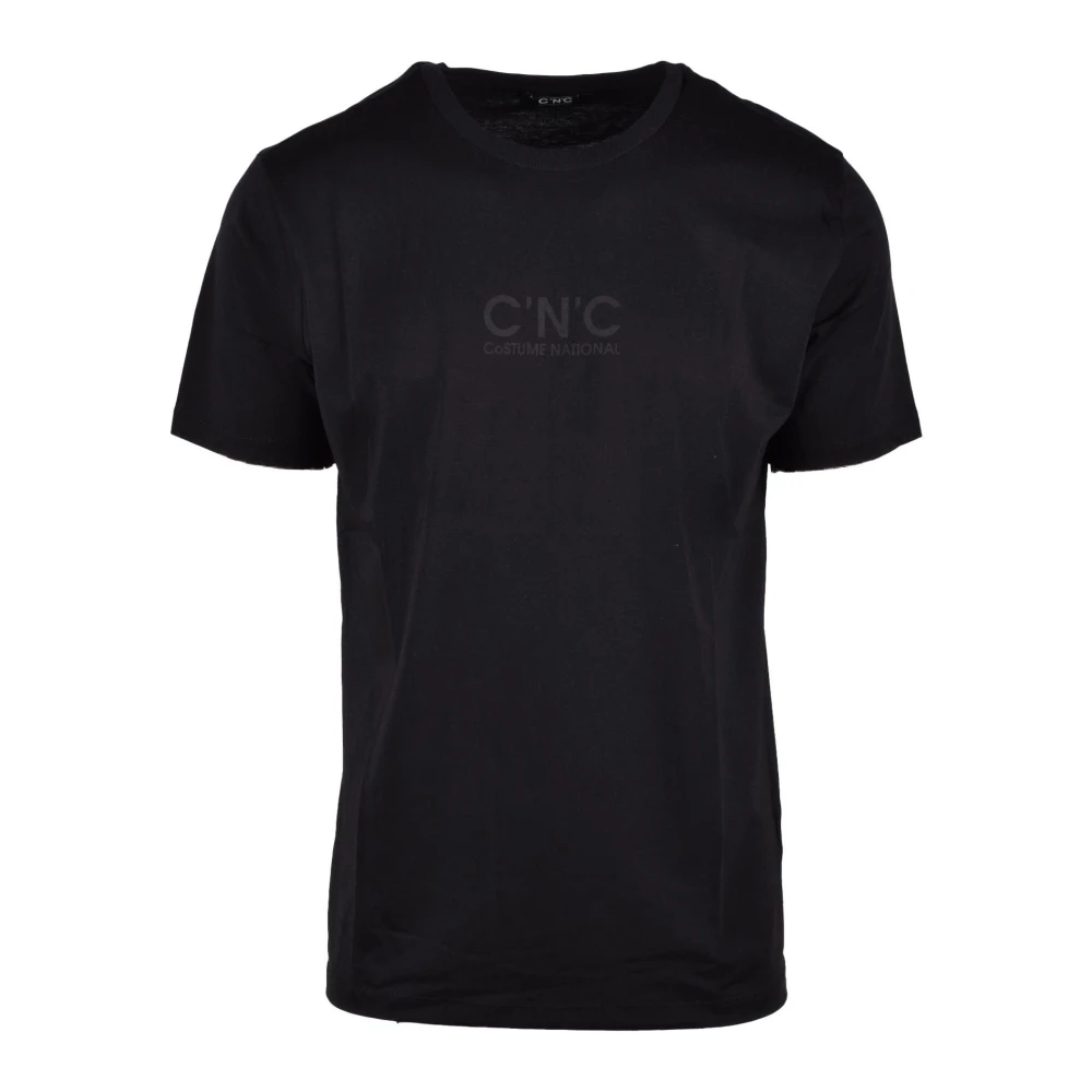 Costume National Katoenen T-shirt met uniek ontwerp Black Heren
