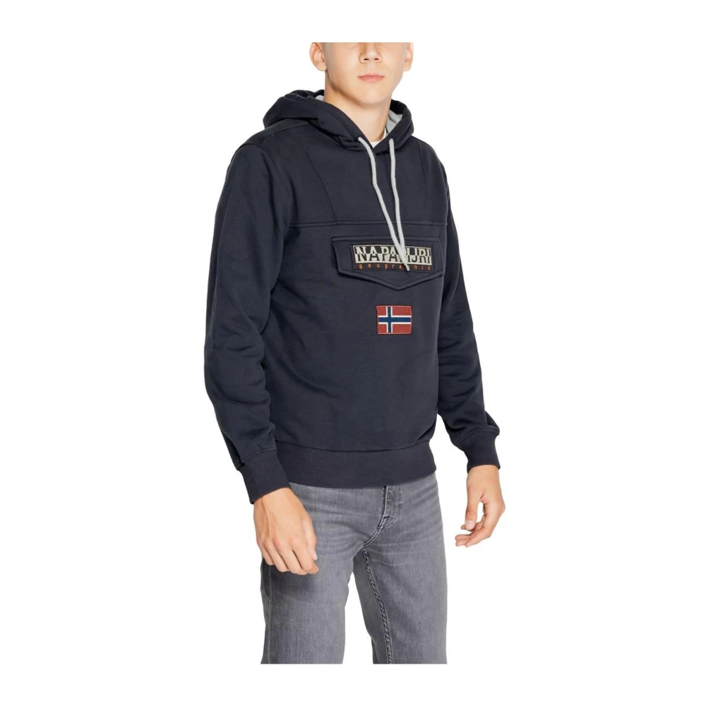 Napapijri Zwarte Katoenmix Sweater Heren Collectie Black Heren