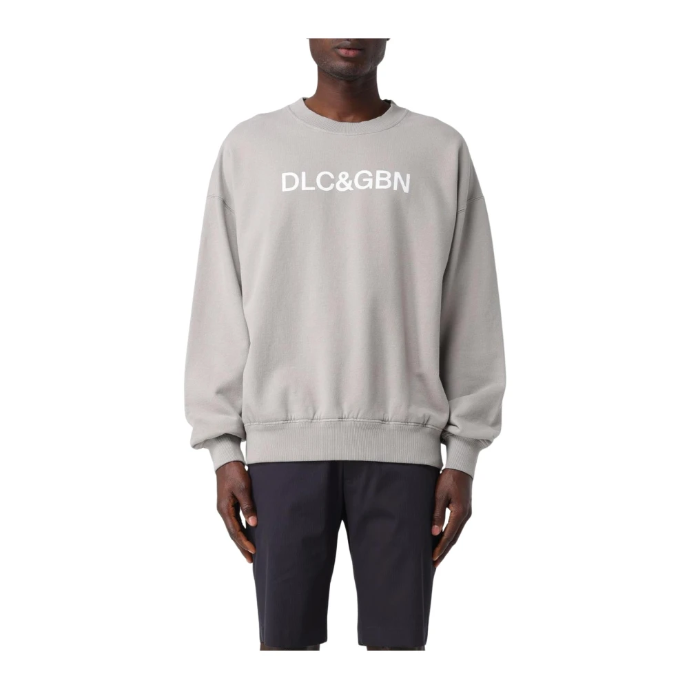 Dolce & Gabbana Men's Grey Crew Neck Sweatshirt