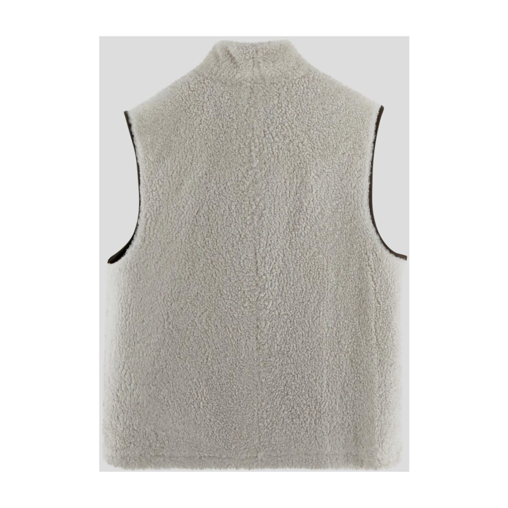 Yves Salomon Omkeerbare Bontjas in Lamsvacht White Heren