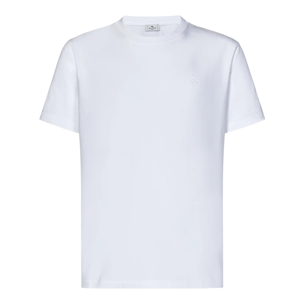ETRO Wit Katoenen Jersey T-Shirt met Pegaso Logo White Heren