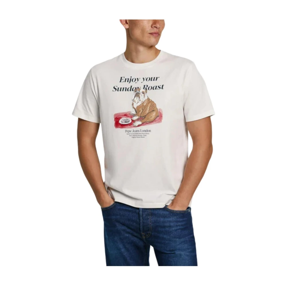 Pepe Jeans Casual Axel T-shirt White Heren