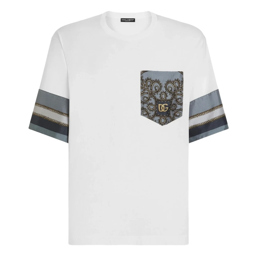 Dolce & Gabbana Men's White Jersey T-Shirt With Print