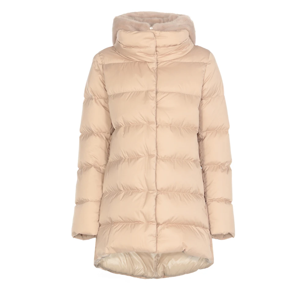 Herno Gewatteerd donsjack met capuchon Beige Dames