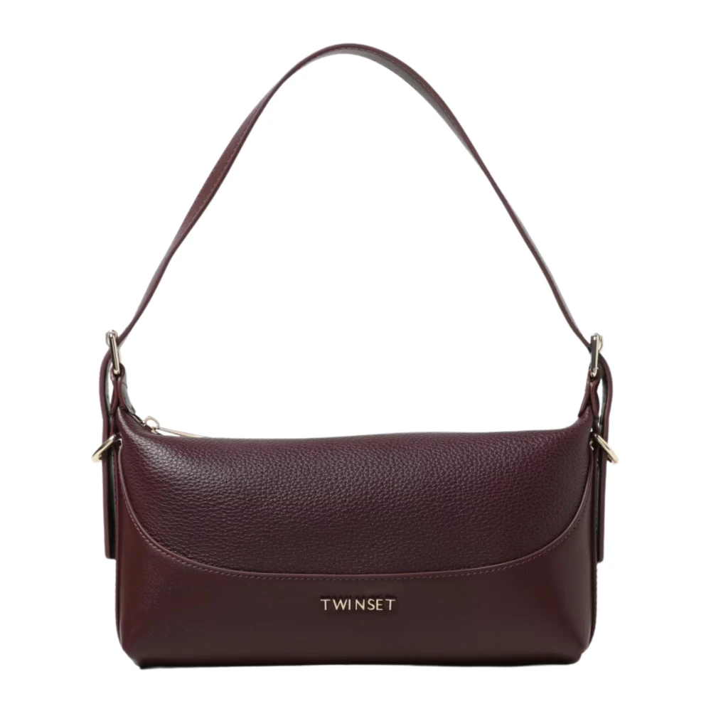 Twinset Donker Violet Schoudertas Glad Synthetisch Leer Purple Dames