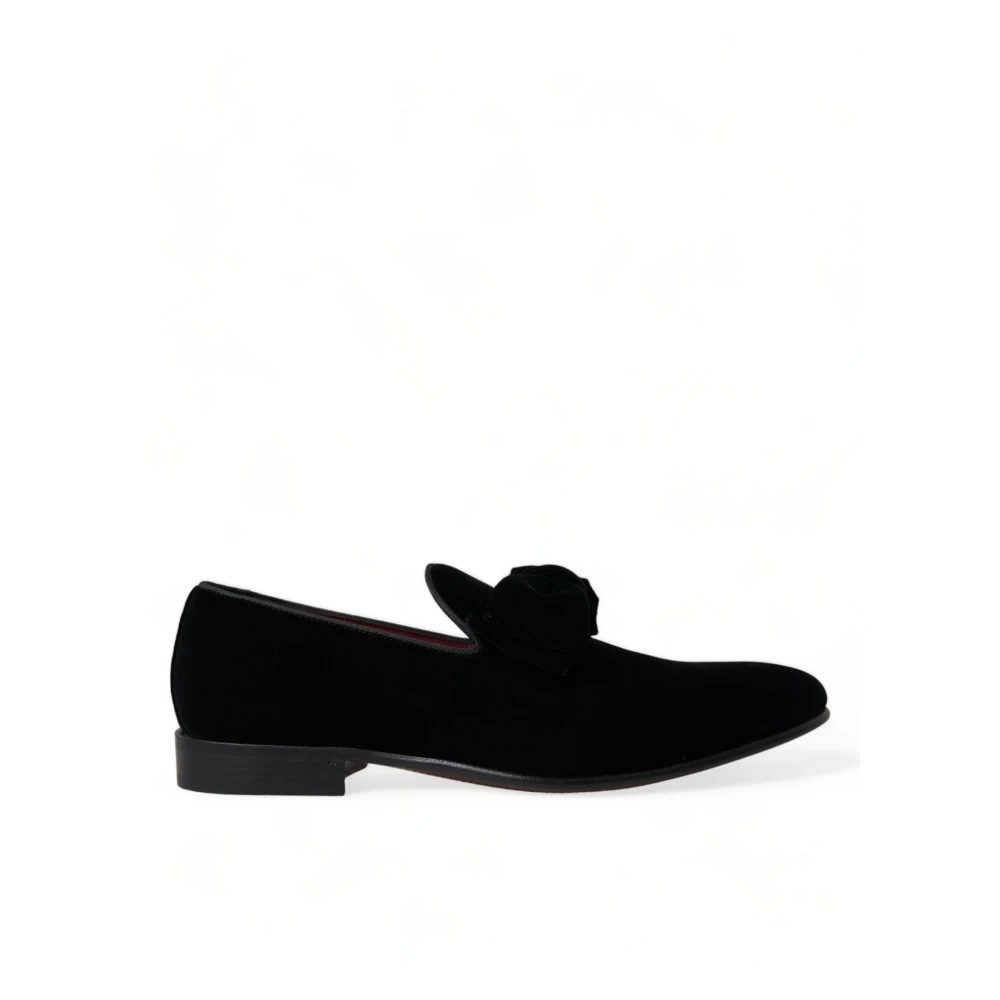 Dolce & Gabbana Lyxiga Velvet Loafers - Herrs Eleganta Skor Black, Herr