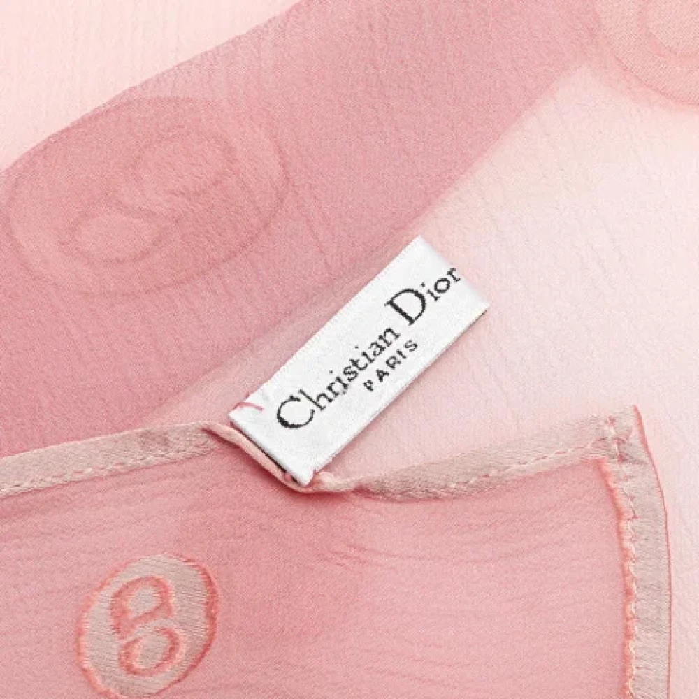 Dior Vintage Pre-owned Silk scarves Pink Dames