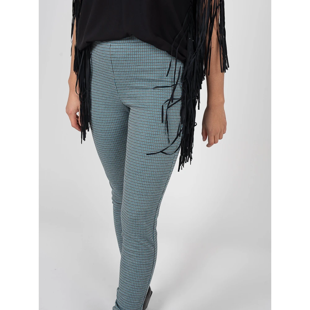 pinko Geruite elegante broek met ritsen Blue Dames