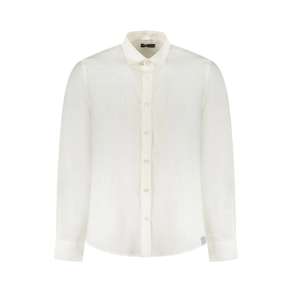 North Sails Men's White Linen Shirt With Italian Collar