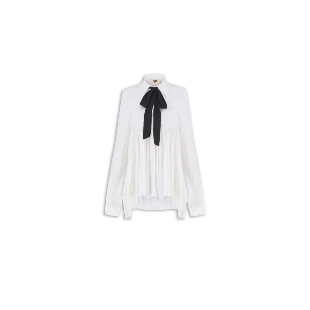 Aniye By Georgette Viscose Shirt met Strikdetail White Dames