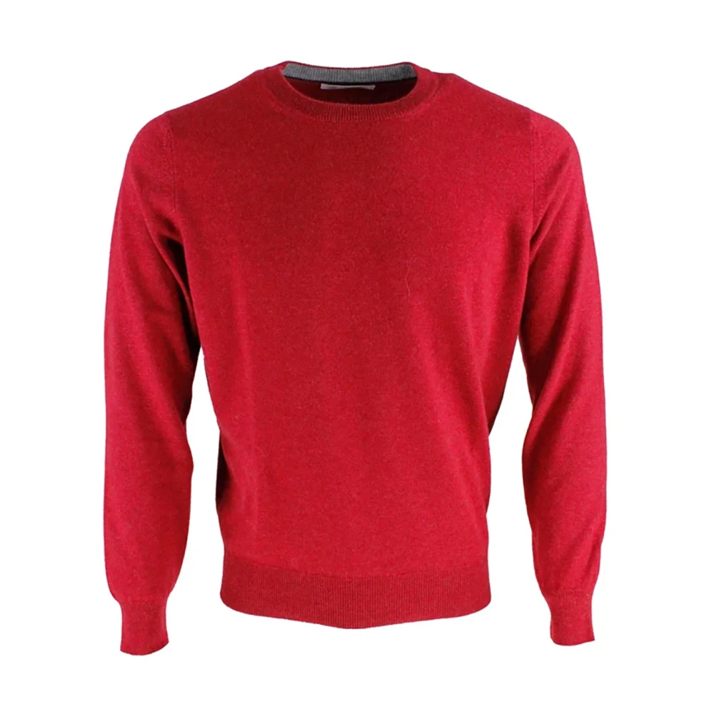 BRUNELLO CUCINELLI Cashmere Crewneck Sweater Red Heren