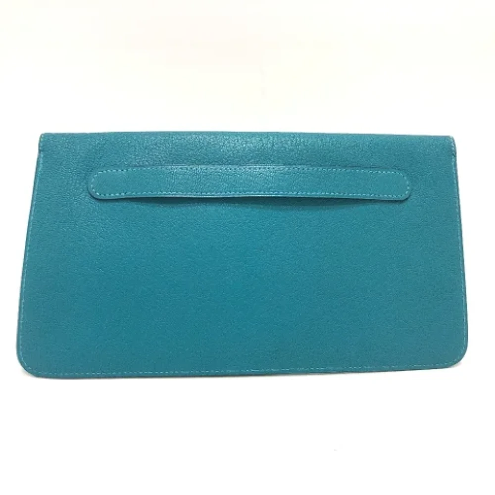 Hermès Vintage Pre-owned Leather pouches Blue Dames