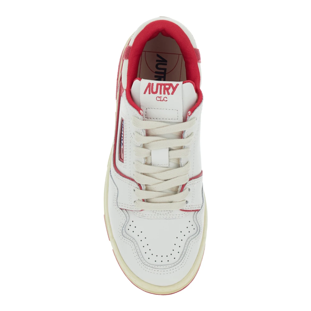 Autry Witte Logo Patch Sneakers Lederen Mix White Dames