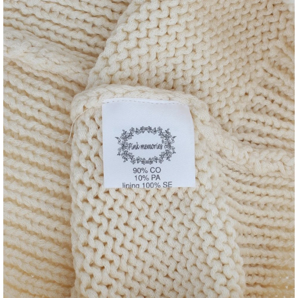 Pink Memories Beige Mouwloos Gebreid Vest Trui Beige Dames