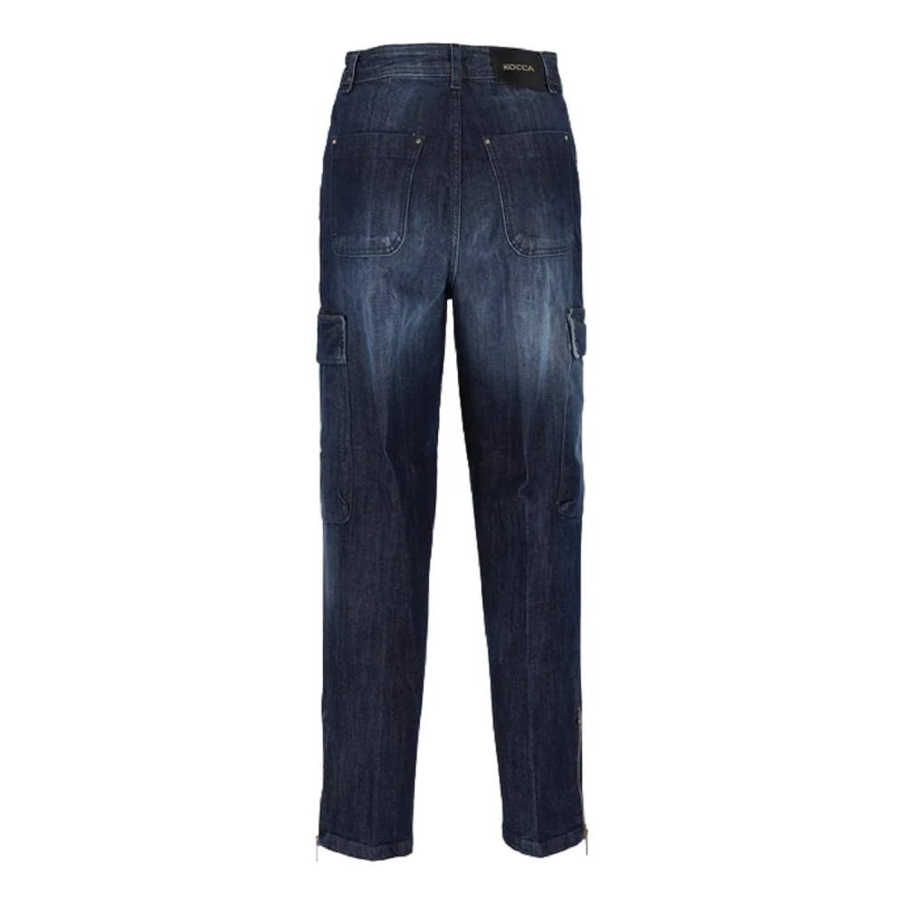 Kocca Donkerblauwe Jeans met zijzakken Blue Dames