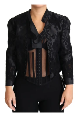 Sheer Lace Corset Silk Jacket