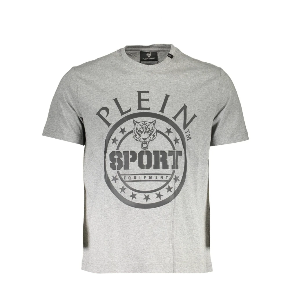 Plein Sport Grijze Katoenen T-Shirt met Print Gray Heren