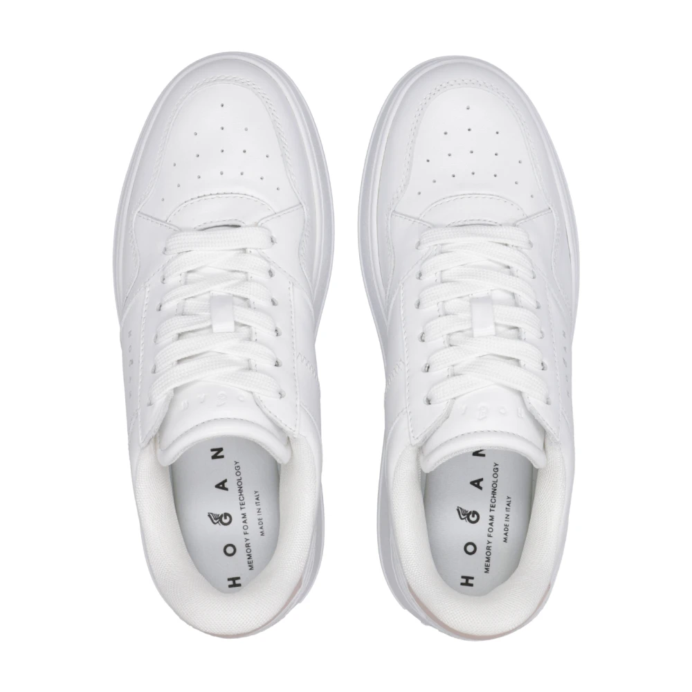 Hogan Witte+Nude Sneakers met Geheugenschuim Binnenzool White Dames