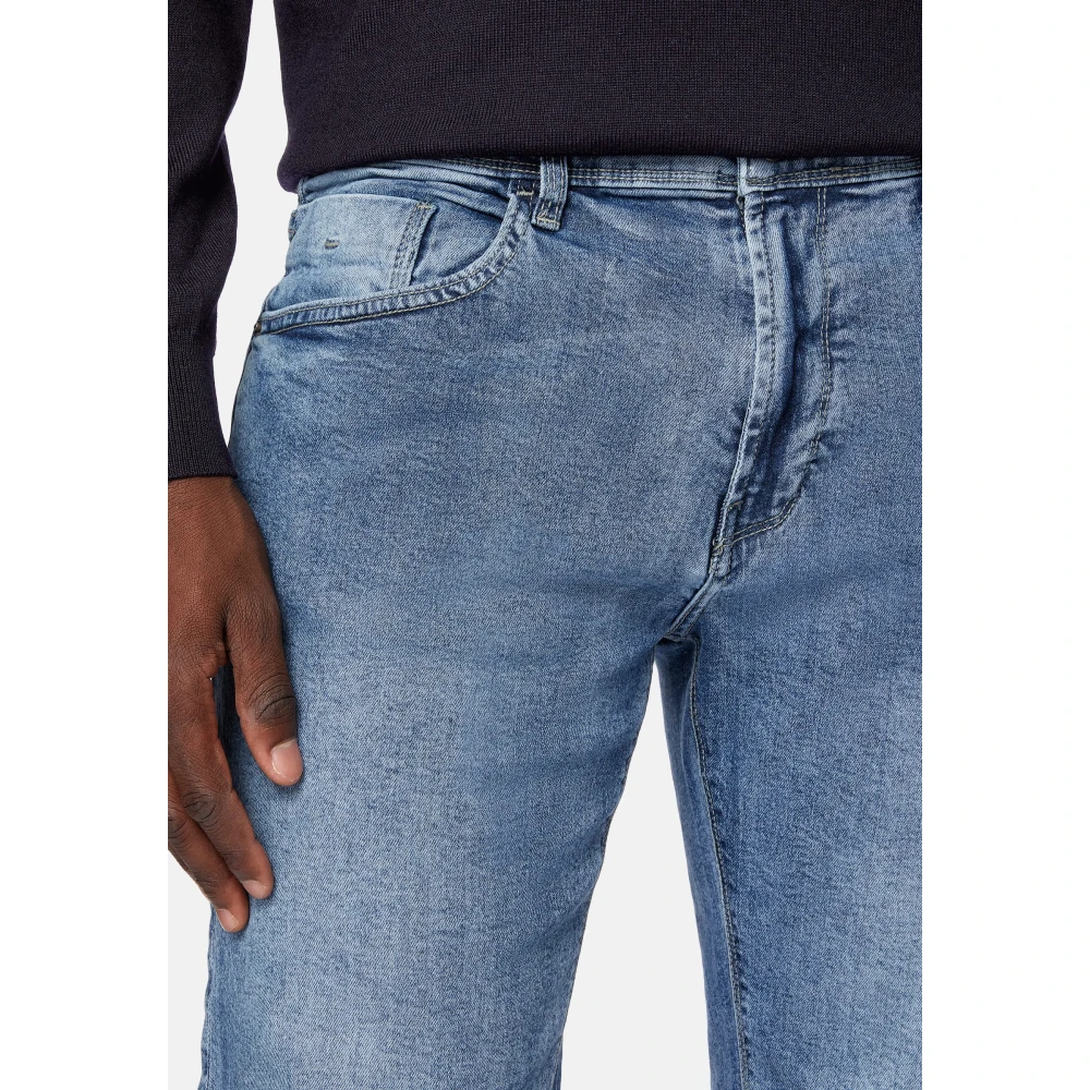 Boggi Milano Blauwe Denim 5 Zakken Blue Heren