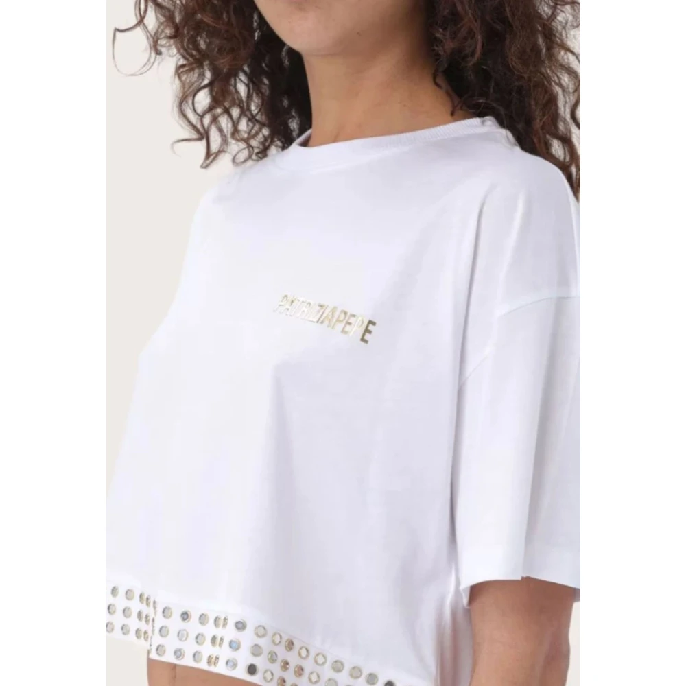 PATRIZIA PEPE Stijlvolle Dames T-shirt White Dames