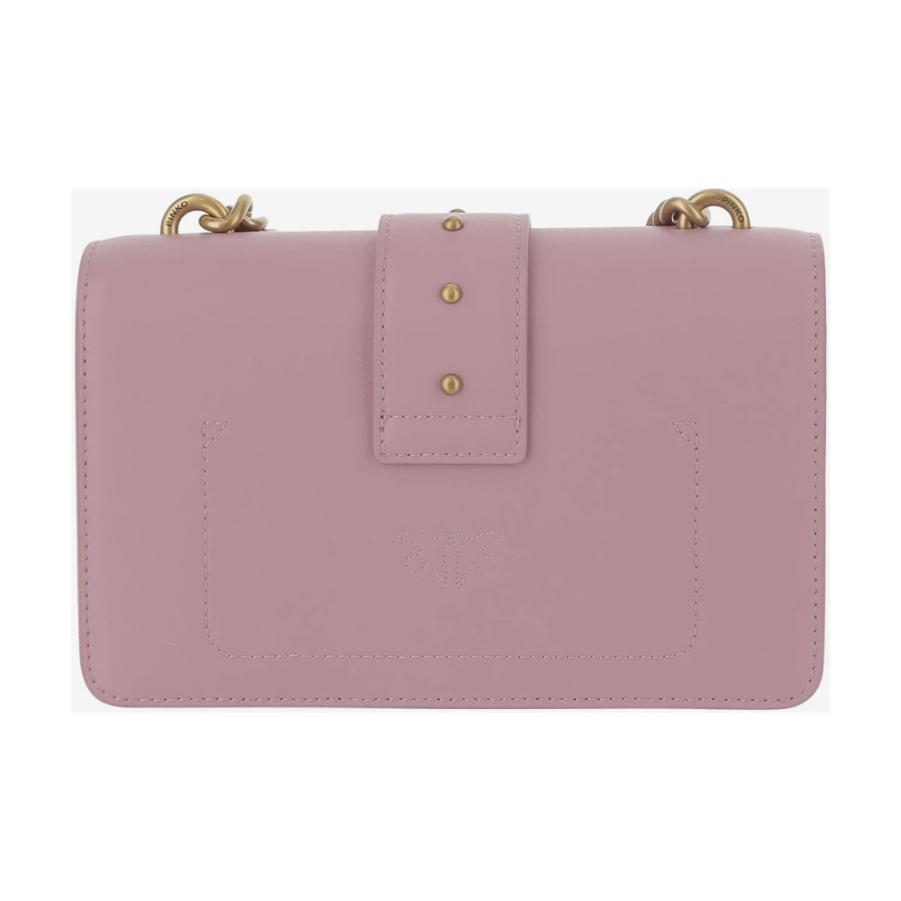 pinko Love Birds Leren Schoudertas Pink Dames