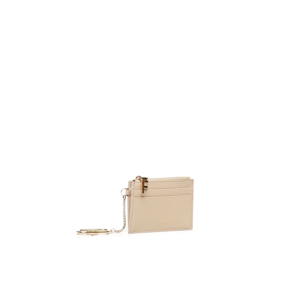 Salvatore Ferragamo Beige Portemonnee met Kaarthouder Beige Dames