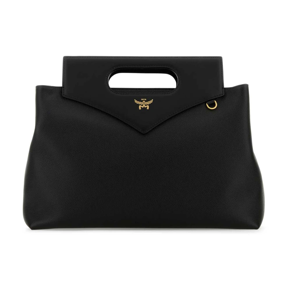 MCM Zachte Diamant Zwarte Leren Handtas Black Dames