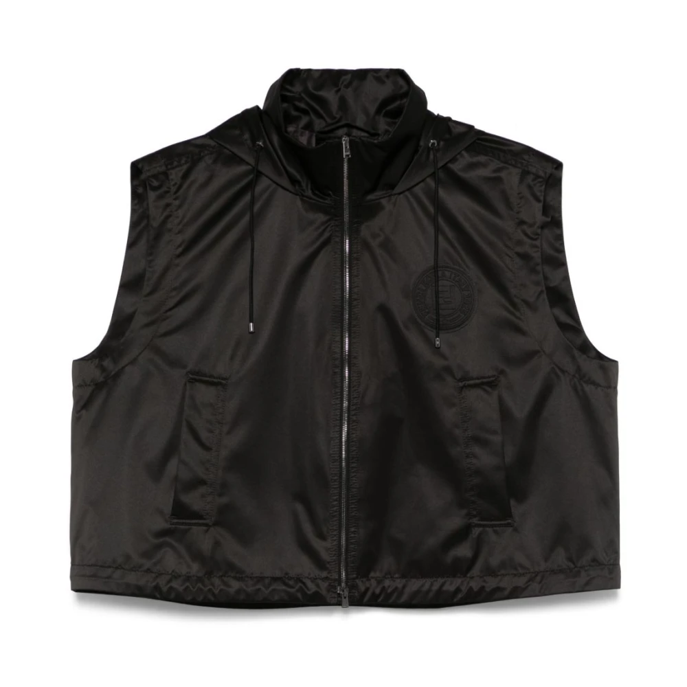 Fendi Women's Black Zip Hooded Jacket