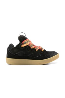 black-sneakers-panelled-design-lace-up