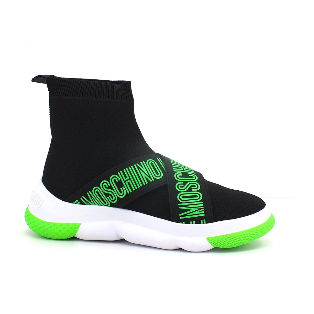 Love Moschino Gebreide sneakers in sokstijl Dames Schoenen Zwart