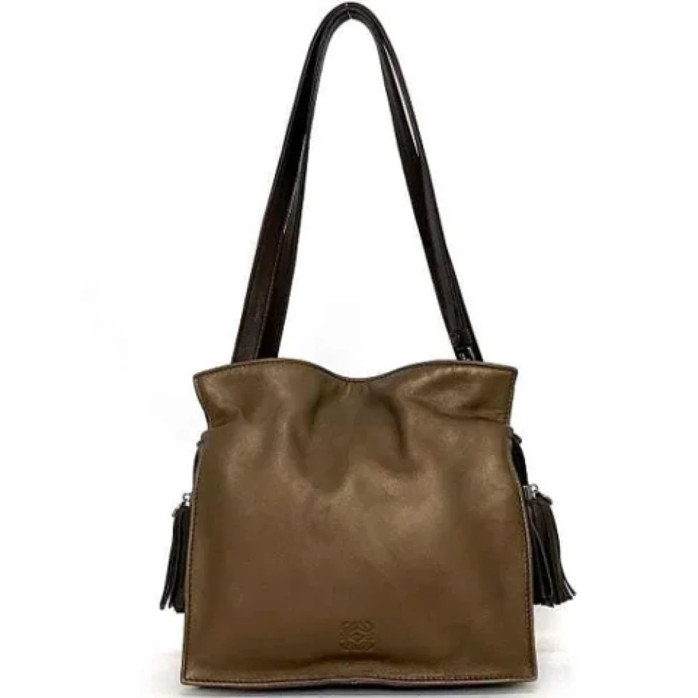 Loewe Pre-owned Fabric shoulder-bags Brown Dames