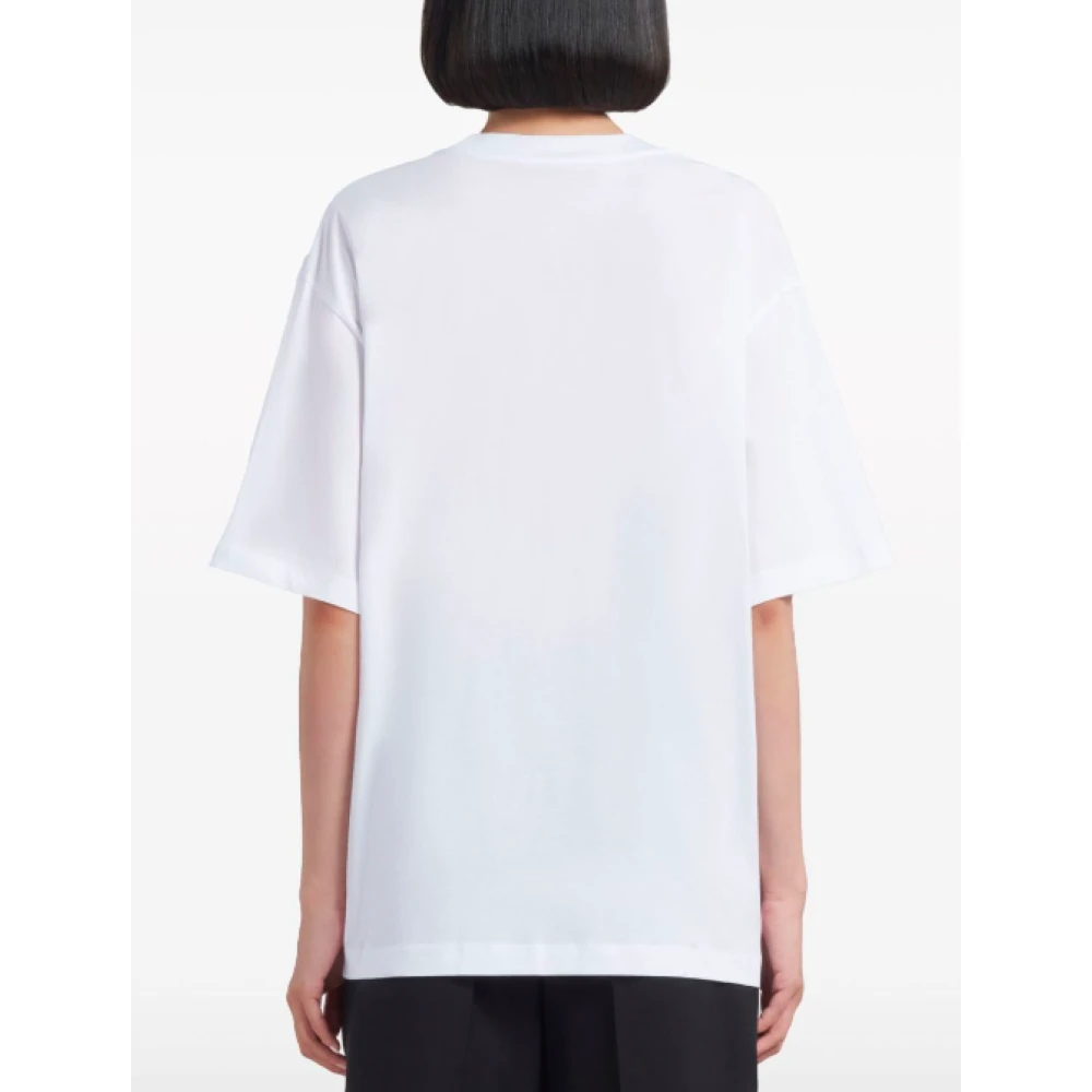 Marni Wit Logo T-shirt White Dames