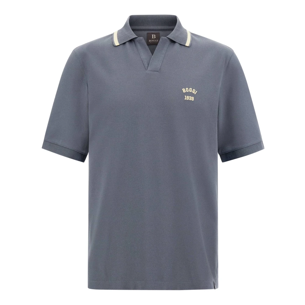 Boggi Milano Homme Gris Tops, Taille: 2XL Polo En Piqué De Coton