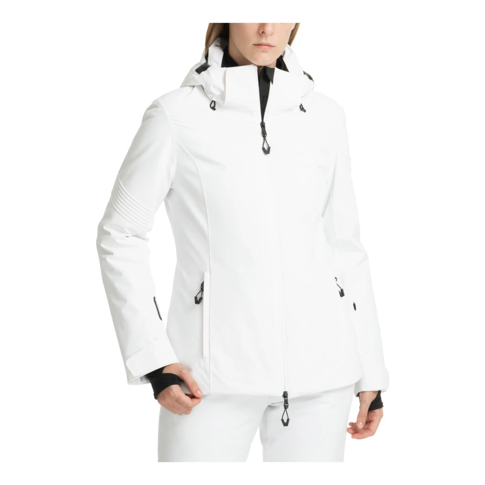Emporio Armani EA7 7 Ski Jas met Capuchon en Logo White Dames