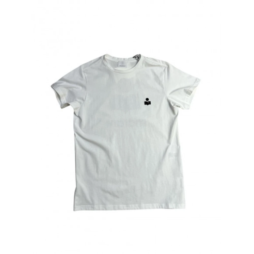 Isabel marant Ecru Katoenen T-shirt met Korte Mouwen White Heren