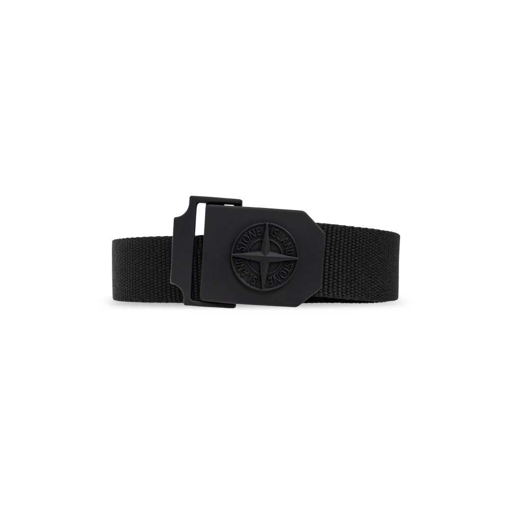Stone Island Riem met logo Black Heren