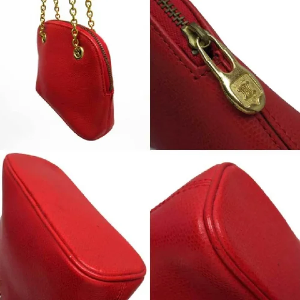 Celine Vintage Pre-owned Leather shoulder-bags Red Dames