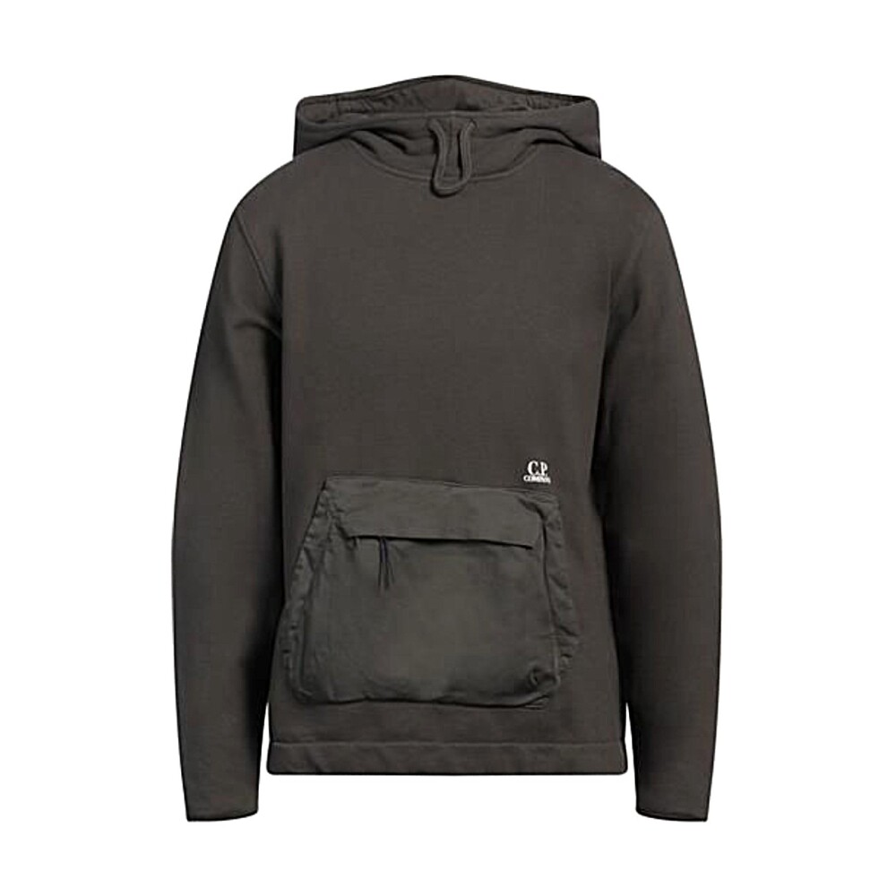 パーカー・フーディ C.P. COMPANY LOGO COTTON HOODIE Logo cotton fleece hoodie in green - C P Company Kids