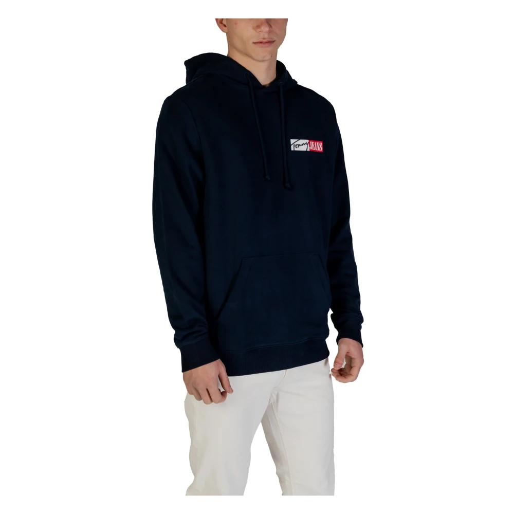Tommy Jeans Blauwe Hoodie Lente Zomer Mannen Blue Heren