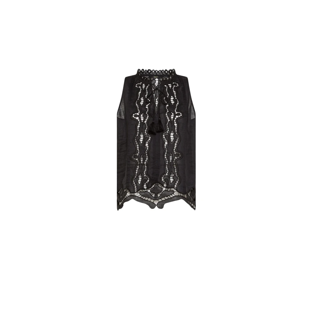 Seventy Black Top Ricamato - Female - Blouses - Xl - Blouses & Shirts