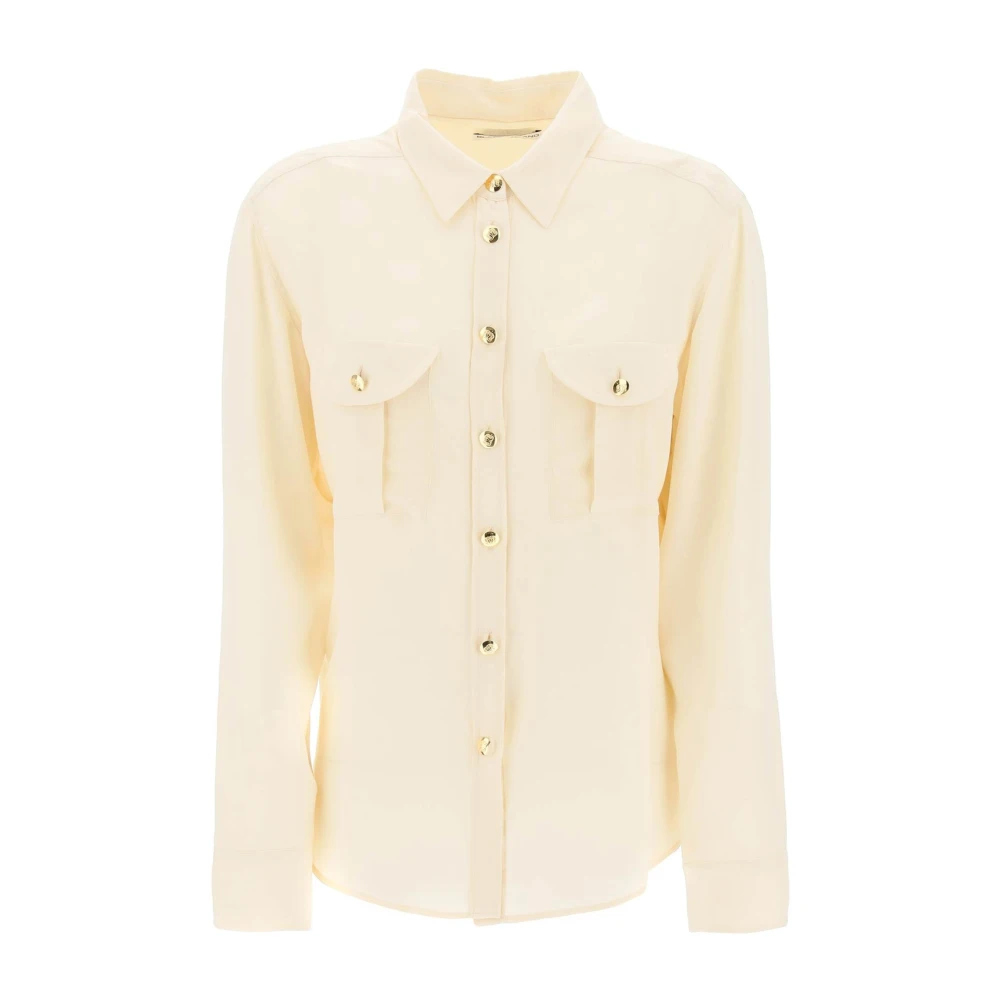 Blazé Milano Klassieke Witte Button-Up Overhemd Beige Dames