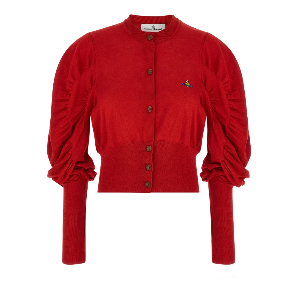 Vivienne Westwood Women's Red Eli Cropped Cardigan - Cardigans - S - Knitwear