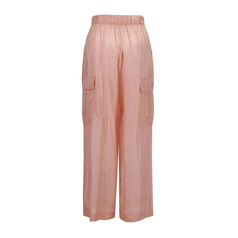Zimmermann Zijden Wijde Broek met Zakken Pink Dames